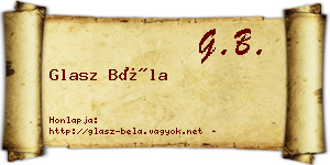 Glasz Béla névjegykártya